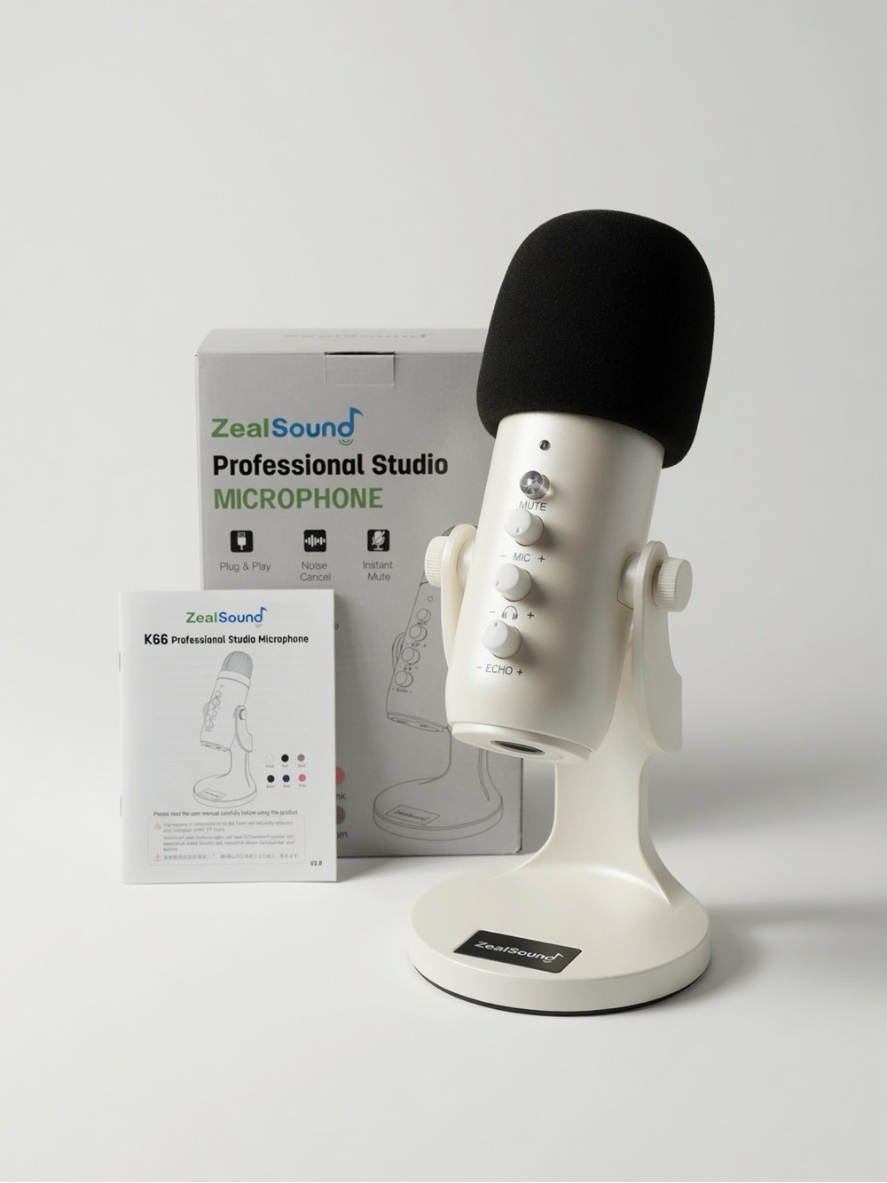 ZealSound K66 Professional Studio USB Microphone White - Used 1x